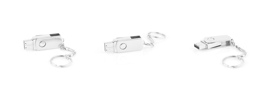 Silver usb flash storage drive