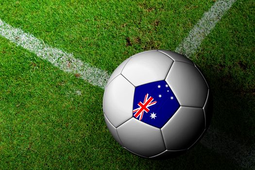 Australia Flag Pattern of a soccer ball in green grass