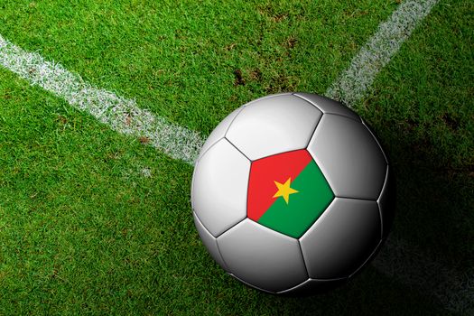 Burkina Faso Flag Pattern of a soccer ball in green grass