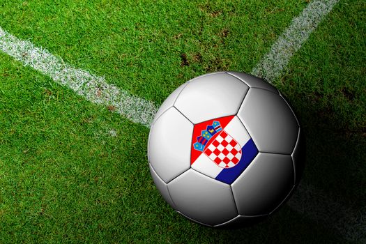 Croatia Flag Pattern of a soccer ball in green grass