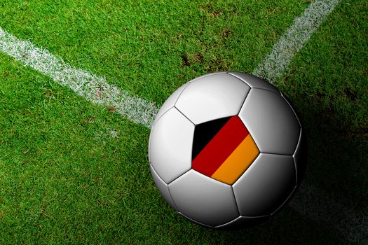 Germany Flag Pattern of a soccer ball in green grass