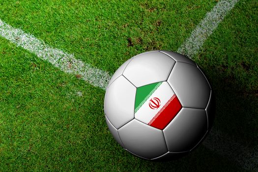 Iran Flag Pattern of a soccer ball in green grass