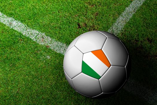 Ireland Flag Pattern of a soccer ball in green grass