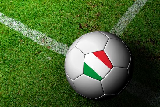 Italy Flag Pattern of a soccer ball in green grass