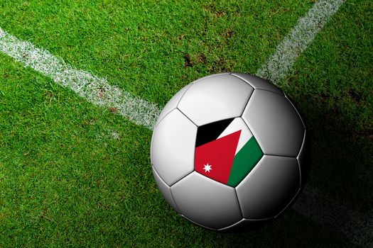 Jordan Flag Pattern of a soccer ball in green grass