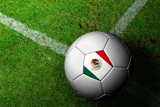 Mexico Flag Pattern of a soccer ball in green grass