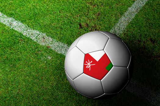 Oman Flag Pattern of a soccer ball in green grass