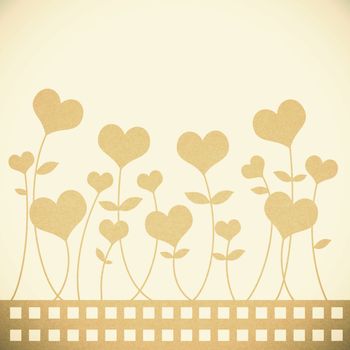 Old Recycle paper valentine flower background for romance, wedding and valentine day