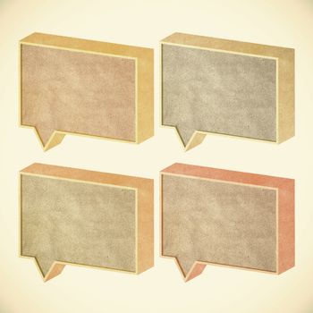 talk tag 3D recycled paper on vintage tone  background