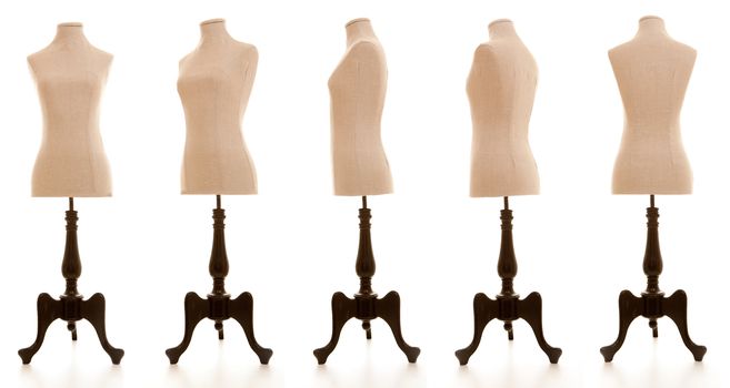 mannequin or dressmakers dummy taken from different angles