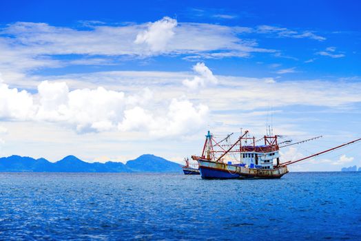 Fishing ship in Andaman sea Thailand