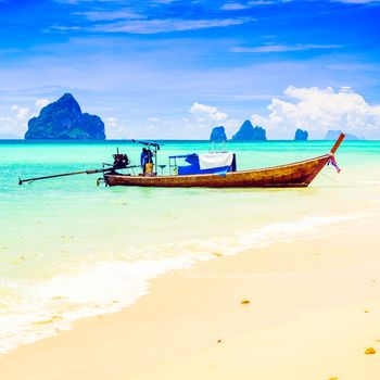 Long tailed boat at Kradan island, Thailand