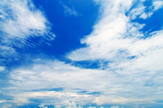 blue sky background with tiny clouds