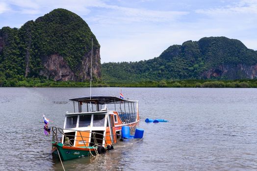 The passenger boat sank at Trang province ,Thailand 