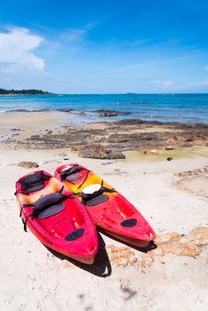 Kayaks on the tropical beach, Mu Koh Samet - Khao Laem Ya National Park, Rayong, Gulf of Thailand coast