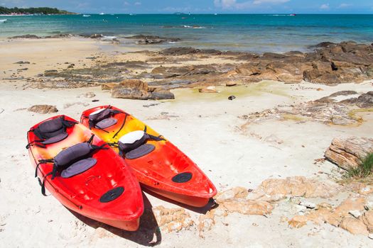 Kayaks on the tropical beach, Mu Koh Samet - Khao Laem Ya National Park, Rayong, Gulf of Thailand coast