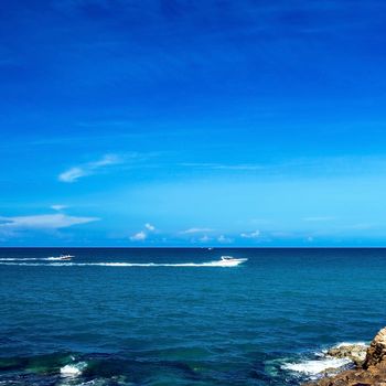 power boating on sea 