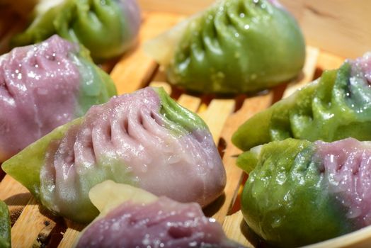 Chinese Food:  Colorful steamed dumplings