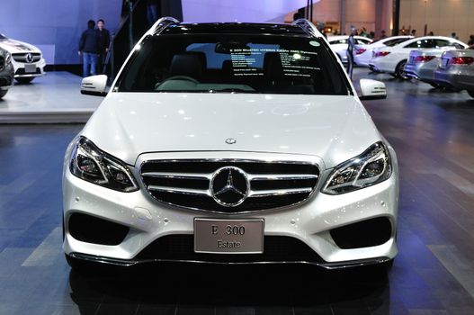 NONTHABURI - March 25: New Mercedes BENZ E 300 estate on display at The 35th Bangkok Thailand International Motor Expo on March 25, 2014 in Nonthaburi, Thailand.