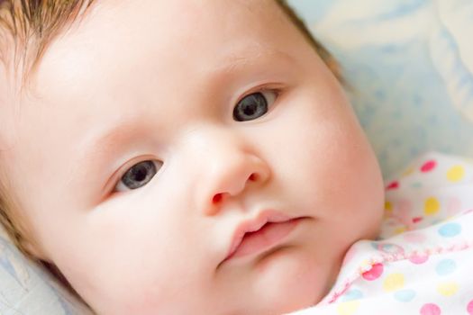 Photo of beautiful cute newborn infant girl
