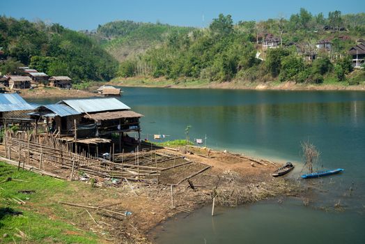 floating Town in Sangklaburi Kanchanaburi Thailand