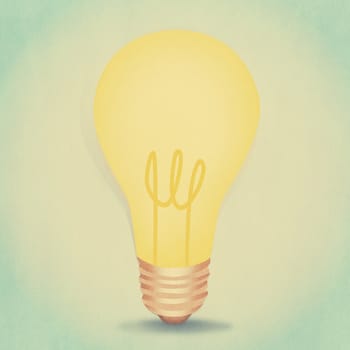 Bulb light illustration with paper texture