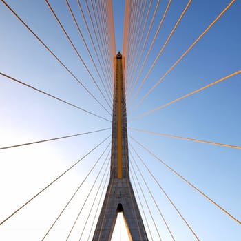 Mega sling Bridge,Rama 8, in bangkok Thailand         