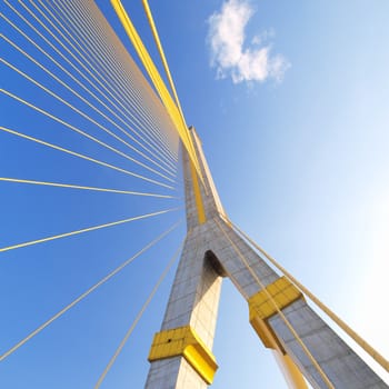 Mega sling Bridge,Rama 8, in bangkok Thailand         