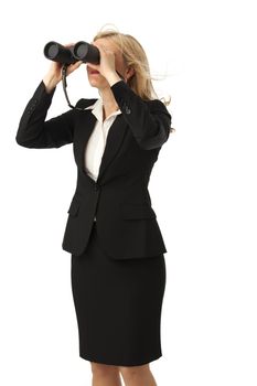 business woman with binoculars