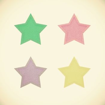 star recycled paper on vintage tone background