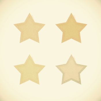 star recycled paper on vintage tone background
