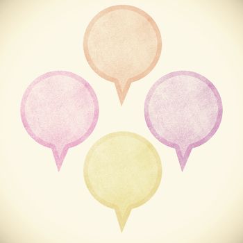 Paper texture ,bubble talk tag on white background