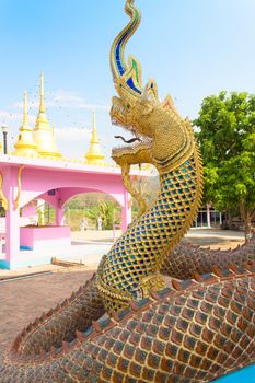Naga statue in a temple at Chiang Mai Thailand