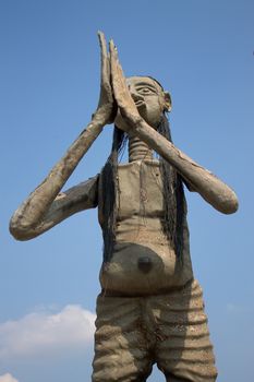 demon statue in a temple at Chiang Mai Thailand
