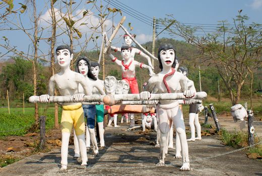 demon statue in a temple at Chiang Mai Thailand