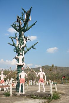 Demon statue in a temple at Chiang Mai Thailand