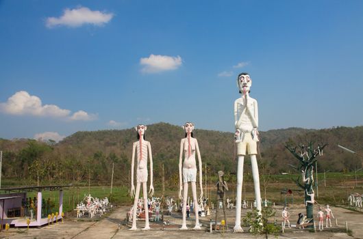 Demon statue in a temple at Chiang Mai Thailand
