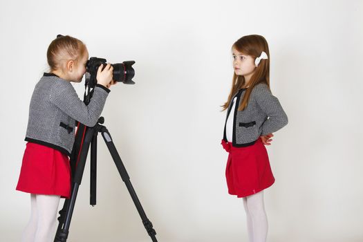 Young photographer with digital camera