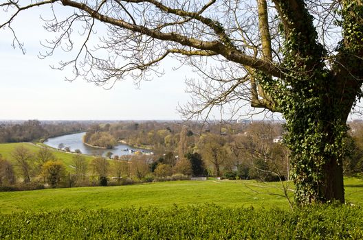 The beautiful view from Richmond Hill in Richmond Upon Thames, Greater London.