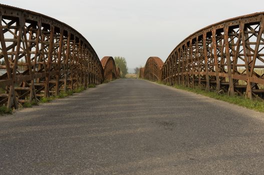 Iron bridge in the countryside of Sardinia
