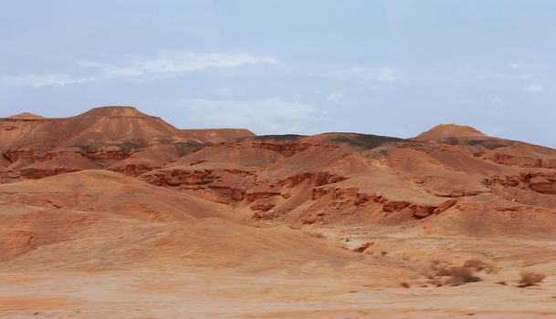 An Israel desert and cloudy stormy sky