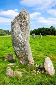 Nether Largie Standing Stones ancient site at Kilmartin Glen in Scotland