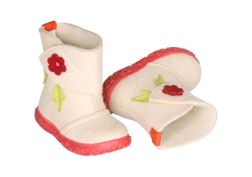 valenoks - russian children's felt boots on white background