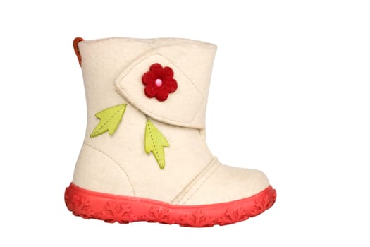 valenok - russian children's felt boot on white background