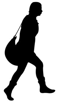 walking girl silhouette vector