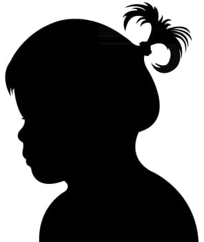 a child head silhouette vector