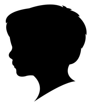 a child head silhouette vector