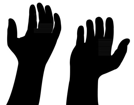 hands preying, silhouette vector