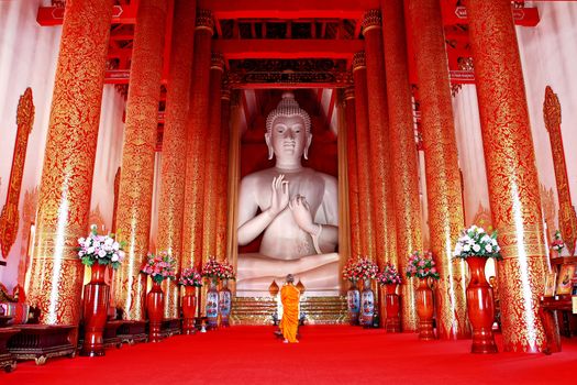 White buddha in wat chiang rai thailand