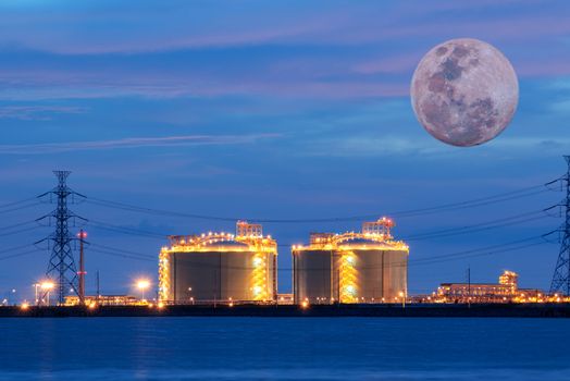 Power stations edge the sea at Rayong, Thailand.